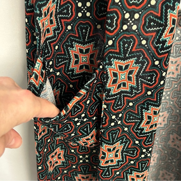 LuLaRoe Duster Cardigan Sweater Size M Open Front Long Sleeve Multicolor Boho - Picture 5 of 11